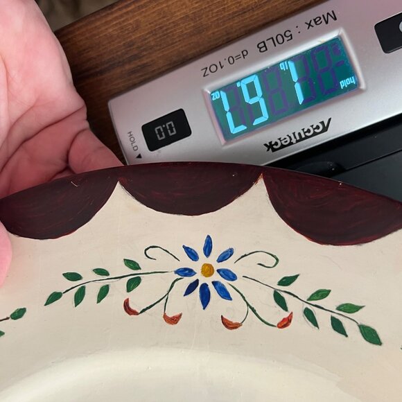 1949 Norwegian Rosemaling Hand Painted Folk Art Decorative Wooden 12" Plate - Picture 11 of 11